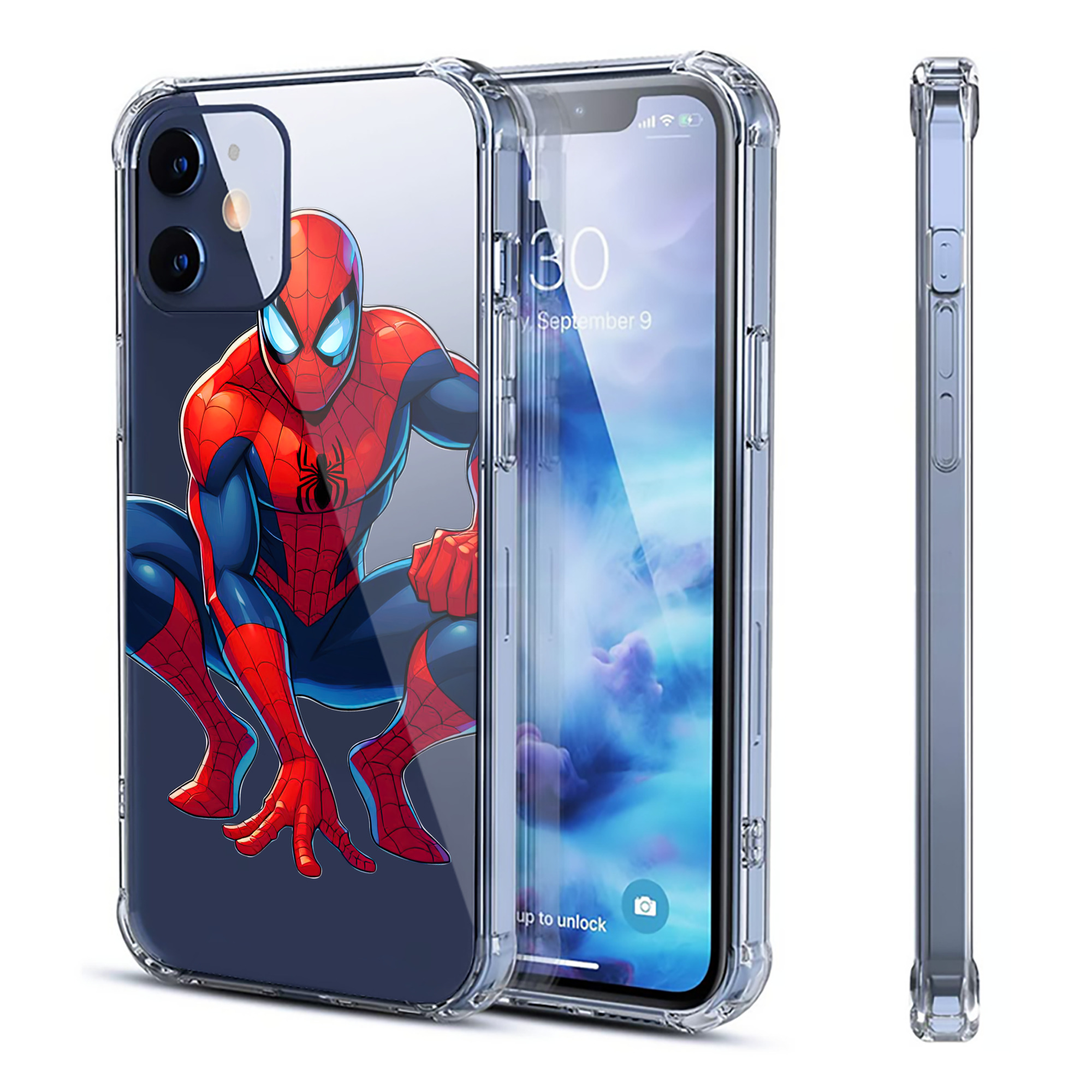 （画像用） Spider Man スパイダーマン 【iPhone 12シリーズ対応】透明スマホケース（クリアソフトケース）
